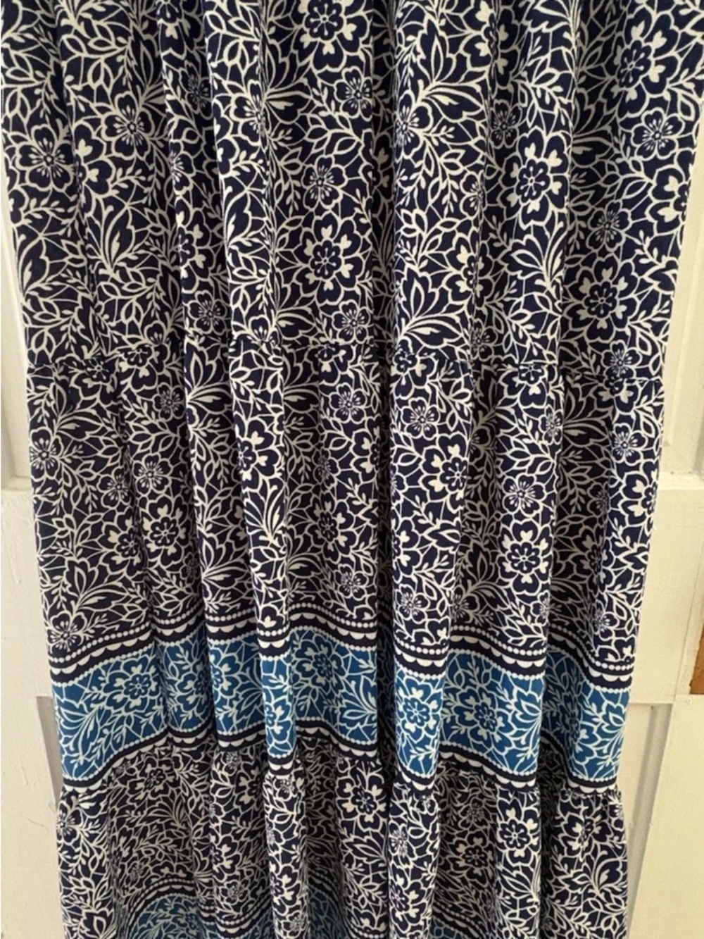 London Times Navy and White Floral Maxi Dress - Picture 4 of 7